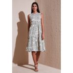 Lela Desenli Regular Fit Kolsuz Elbise Kadın Elbise 5865731 - Olive