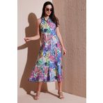 Lela Desenli Slim Fit Düğmeli Midi Boy Gömlek Bayan Elbise 6772451 TAŞ