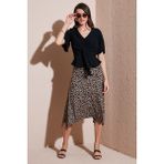 Lela Desenli Volanlı Midi Boy Etek Bayan Etek 5869010 - Leopar