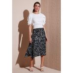 Lela Desenli Volanlı Midi Boy Etek Bayan Etek 5869010 - Zebra