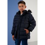 LELA Erkek Çocuk Kışlık Mont, Çıkarılabilir Kapüşonlu, Peluş Astarlı, Cepli, Lacivert, 5 Yaş