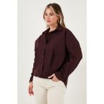 Lela Gömlek Bayan Gömlek 6834985 - Standart - Mürdüm