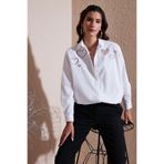 Lela Kalp Detaylı% 100 Pamuk Regular Fit Gömlek Bayan GÖMLEK 51443511