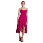 Lela Kemer ve Düğme Detaylı Volanlı Regular Fit Midi Boy Elbise Bayan ELBİSE 67810145