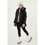 LELA Kız Çocuk Kapüşonlu, İçi Peluş Astarlı, Şişme Mont, Siyah, 7 Yaş