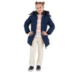 LELA Kız Çocuk Mont, Peluş Astarlı, Çıkarılabilir Kapüşonlu, Kırmızı, 5 Yaş