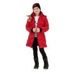 LELA Kız Çocuk Mont, Peluş Astarlı, Çıkarılabilir Kapüşonlu, Kırmızı, 9 Yaş