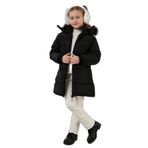 LELA Kız Çocuk Mont, Peluş Astarlı, Suni Kürklü Kapüşon, Fermuarlı, Mor, 6 Yaş