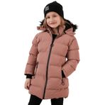 LELA Kız Çocuk Mont, Yakası Suni Kürklü, Peluş Astarlı, Kapüşonlu, Dar Kesim, Pembe, 5 Yaş