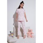 Lela Kız Çocuk Pijama Takımı Pembe Beyaz