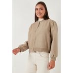 Lela Loose Fit Sıfır Yaka Çıtçıtlı Kaşe Kısa Mont Bayan MONT 6810178