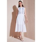 Lela Nakışlı Regular Fit Kolsuz Midi Elbise Bayan ELBİSE 611EL00959