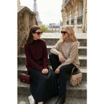 Lela Oversize Fit Balıkçı Yaka Yumuşak Dokulu 2'li Paket Triko Bayan Kazak 680KZ00469S2 VİZON-BORDO