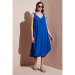 Lela Oversize Fit V Yaka Midi Boy Basic Elbise Bayan Elbise 6788688 - Saks