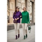Lela Pamuklu Arkası Uzun Dik Yaka 2'li Paket Triko Bayan Kazak 4615002S2 Benetton-Mor