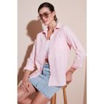 Lela Pamuklu Regular Fit Cepli Gömlek Kadın Gömlek CF25S16992 - Açık Pembe