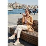 Lela Pamuklu Regular Fit Cepli Gömlek Kadın Gömlek CF25S16992 - Camel - XL