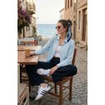 Lela Pamuklu Regular Fit Cepli Gömlek Kadın Gömlek CF25S16992 - Mavi - XL