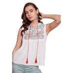 Lela Pamuklu Regular Fit Nakış İşlemeli Bluz Bayan BLUZ 611BZ0249