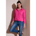 Lela Pamuklu Regular Fit Tek Cepli Gömlek Bayan Gömlek 4613001 - Fuşya - S
