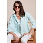 Lela Pamuklu Regular Fit Uzun Kollu Düz Gömlek Kadın Gömlek CF25S168305 - Mint - XL
