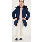 Lela Peluş Astarlı Yakası Suni Kürklü Çıkarılabilir Kapüşonlu Kışlık Kız Çocuk Mont 5761905 SAKS