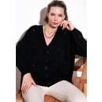 Lela Rahat Kesim V Yaka Triko Bayan Hırka 4616190 SİYAH