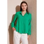 Lela Regular Fit Arkası Uzun Yazlık Gömlek Bayan Gömlek 611BG9741 - Açık Yeşil