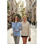 Lela Regular Fit Bisiklet Yaka Basic 2'Li Paket Triko Bayan Kazak 4616213S2 Bebe Mavi-Taş