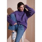 Lela Regular Fit Bisiklet Yaka Basic Triko Kazak Bayan Kazak 4616213 - Mor - Standart