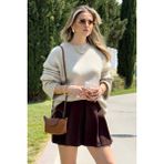 Lela Regular Fit Bisiklet Yaka Basic Triko Kazak Bayan Kazak 4616213 - Taş - Standart