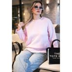 Lela Regular Fit Bisiklet Yaka Basic Triko Kazak Bayan Kazak 4616213 - Toz Pembe - Standart