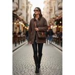 Lela Regular Fit Ceket Yaka Kadife Ekose Astarlı Ceket Mont Bayan MONT 6810330