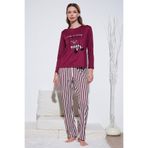Lela Regular Fit Desenli Bisiklet Yaka Pijama Takımı Bayan PİJAMA TAKIMI 65719102