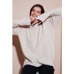 Lela Regular Fit Dik Yaka Yumuşak Dokulu Triko Bayan Kazak 4616222 TAŞ