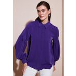 Lela Regular Fit Dikiş Detaylı Düz Yaka Balon Kol Gömlek GÖMLEK 611GO00003