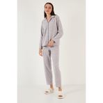 Lela Regular Fit Gömlek Yaka Önden Düğmeli Polar Pijama Takımı Bayan PİJAMA TAKIMI 6571009W4