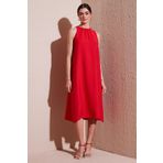 Lela Regular Fit Halter Yaka Midi Boy Bayan Elbise 67810049 NAR ÇİÇEĞİ