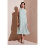 Lela Regular Fit Halter Yaka Midi Boy Elbise Bayan Elbise 67810049 - Yeşil
