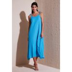 Lela Regular Fit Ip Askılı Uzun Elbise Kadın Elbise 5865732 - Bebe Mavisi