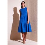 Lela Regular Fit Kolsuz Midi Elbise Bayan Elbise 5869008 - Saks - XL