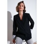 Lela Regular Fit Kruvaze Yaka Blazer Ceket Bayan Ceket 611BC00025 - Siyah - M
