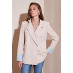 Lela Regular Fit Kruvaze Yaka Blazer Ceket Kadın Ceket 611BC00025 - S - Taş