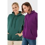 Lela Regular Fit Pamuklu Kapüşonlu Yaka Şardonlu Kışlık 2'li Paket Bayan Sweat 5863854S2 Nefti-Mor