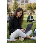 Lela Regular Fit Pamuklu Kapüşonlu Yaka Şardonlu Kışlık Bayan Sweat 5863854 Siyah siyah