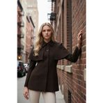 Lela Regular Fit Pelerin Detaylı Düğmeli Bayan Ceket 6927687 KAHVE