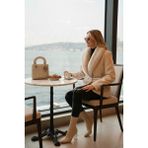 Lela Regular Fit Şal Yaka Kemerli Kaban Bayan Kaban 6839688 - Beyaz