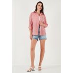 Lela Regular Fit Uzun Kollu Cepli Çizgili Gömlek Bayan GÖMLEK 6772895