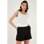 Lela Slim Fit Kalın Dantelli Kare Yaka Bürümcük 2'li Paket Atlet Bayan Atlet 5864979S2 - XL - Ekru - Ekru