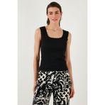 Lela Slim Fit Kalın Dantelli Kare Yaka Bürümcük 2'li Paket Atlet Bayan ATLET 5864979S2